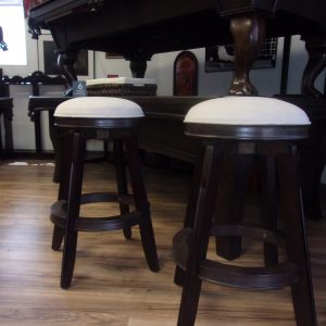Visit Beck's Billiard in Phoenix, AZ for floor models on sale, such as these presidential pub stools.
